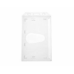 Enclosed Rigid Clear ID Card Holders with Thumb Slot - Vertical (Pack of 100)