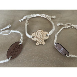 Wooden Tag and Cotton Wristbands (Style 15)